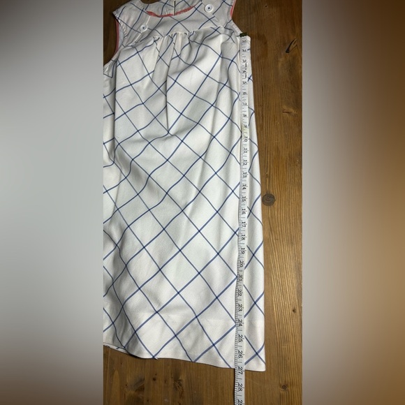 Anthropologie Maeve Off White & Blue Grid Mini Pinafore School Girl Dress Sz 4 - Picture 13 of 13